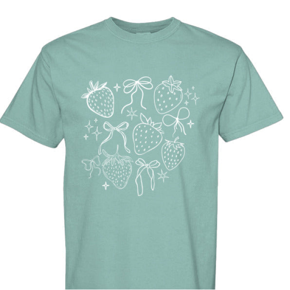 Womens Berries and Bows Comfort Colors Tee