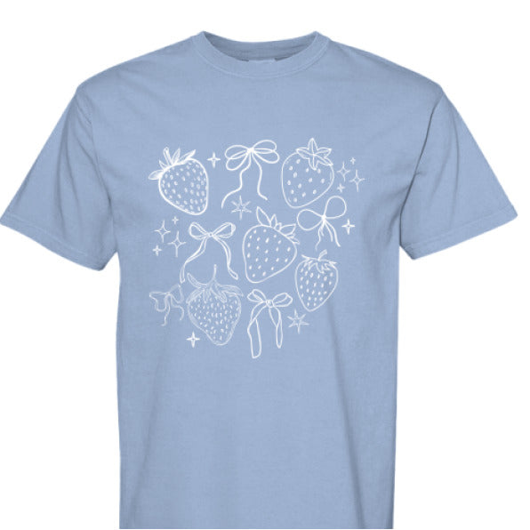 Womens Berries and Bows Comfort Colors Tee