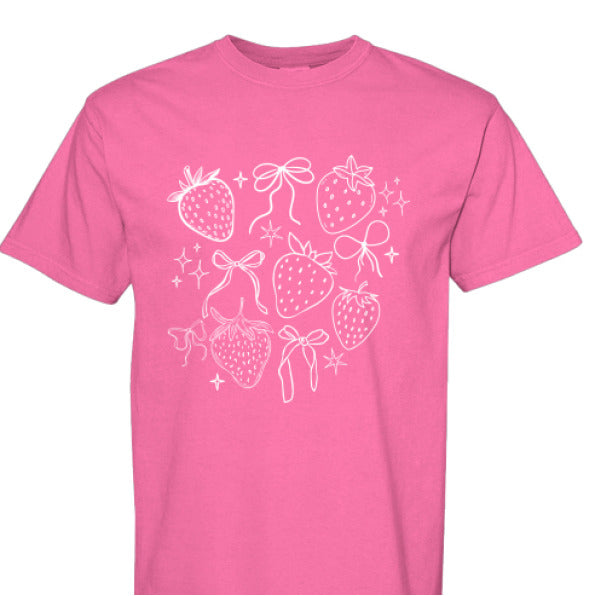 Womens Berries and Bows Comfort Colors Tee