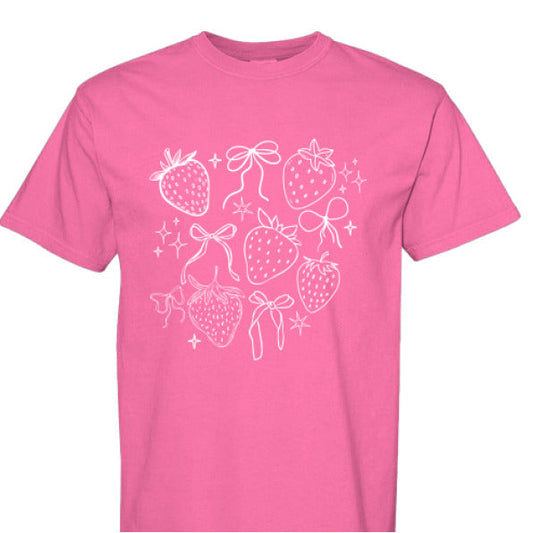 Womens Berries and Bows Comfort Colors Tee