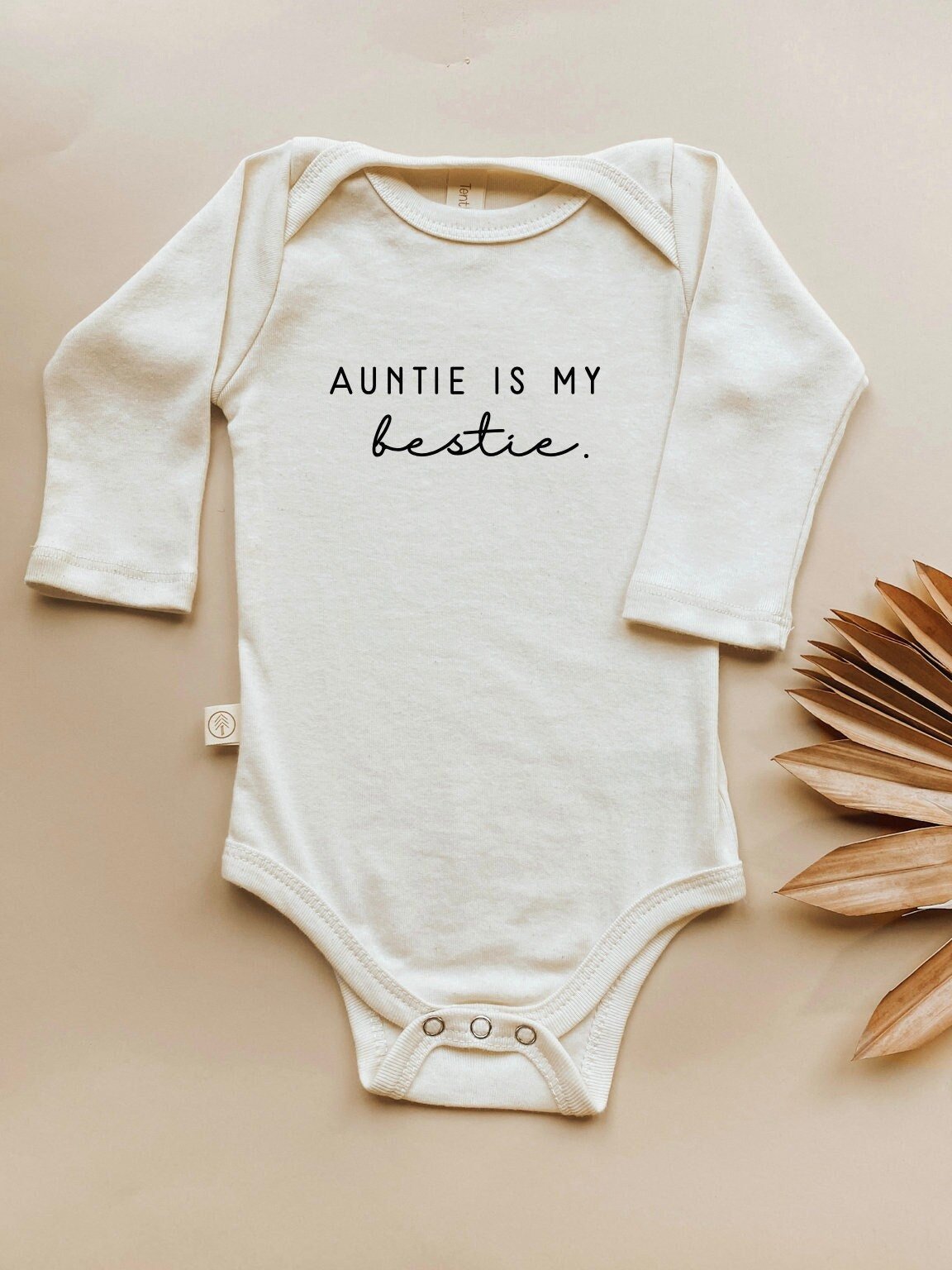 Baby Auntie is my Bestie Long-Sleeve Organic Cotton Bodysuit