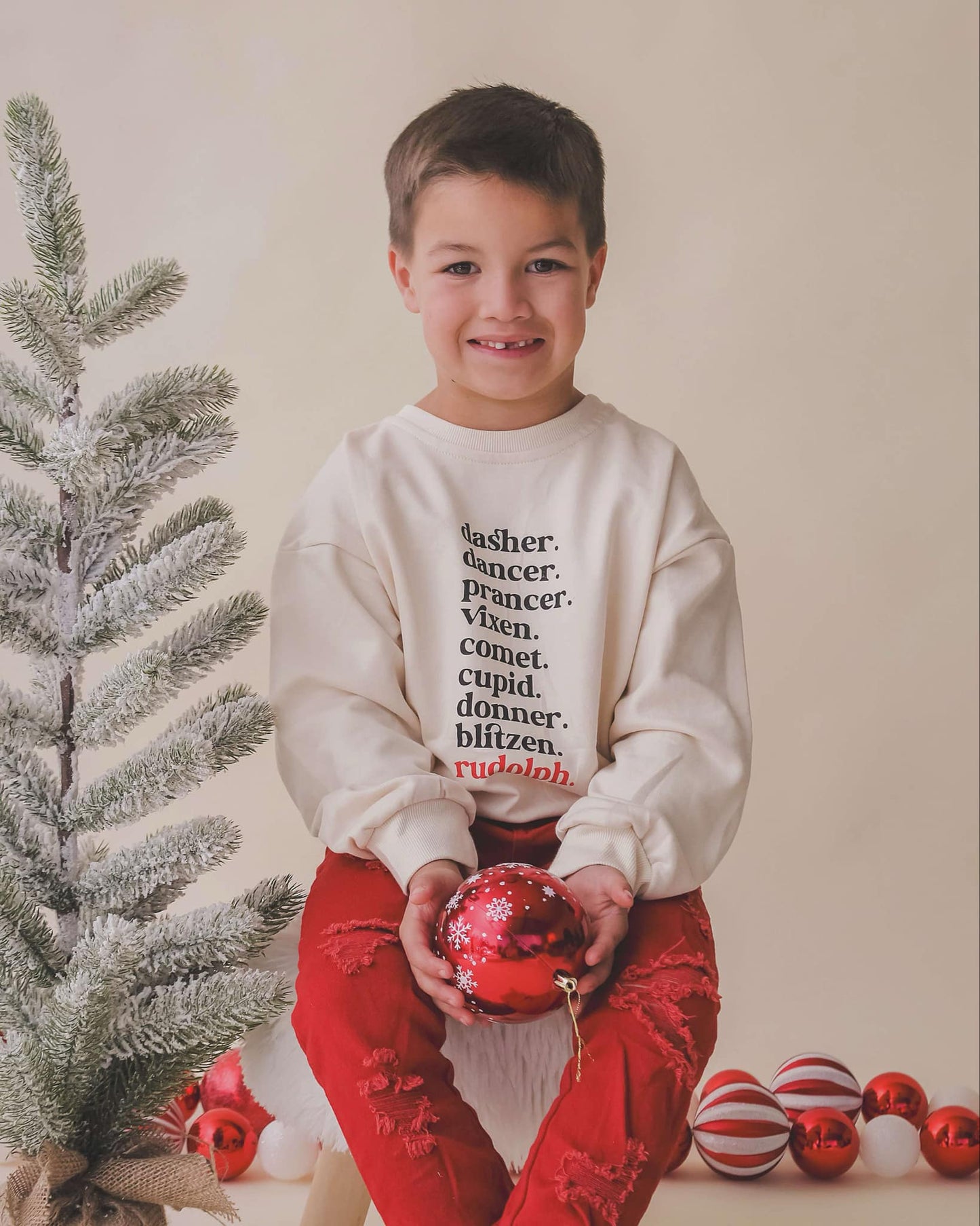 Reindeer Names Crewneck Sweatshirt