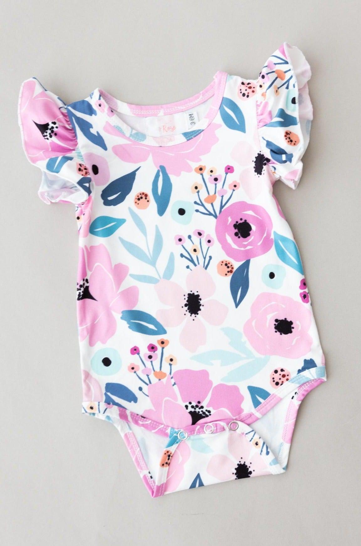 Pretty in Purple S/S Flutter Bodysuit Romper