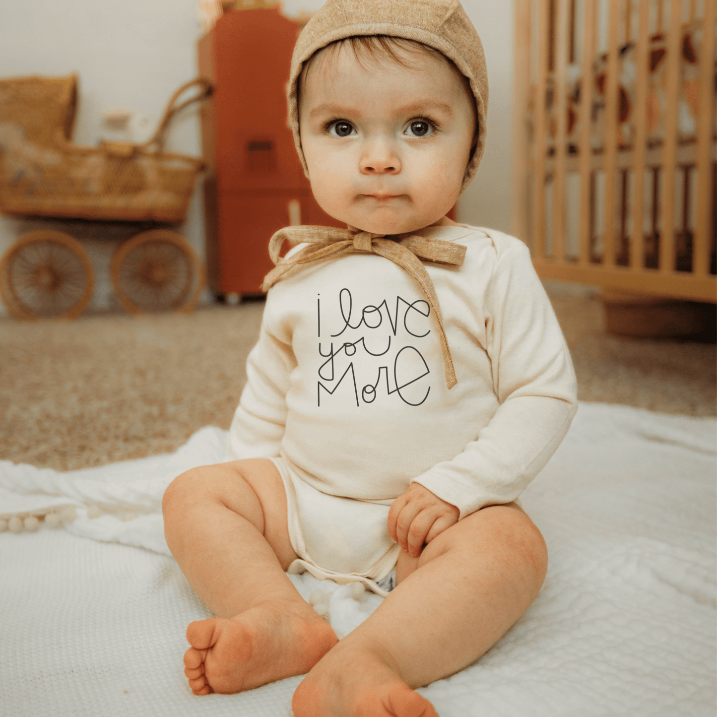 Baby I Love You More Long-Sleeve Organic Cotton Bodysuit