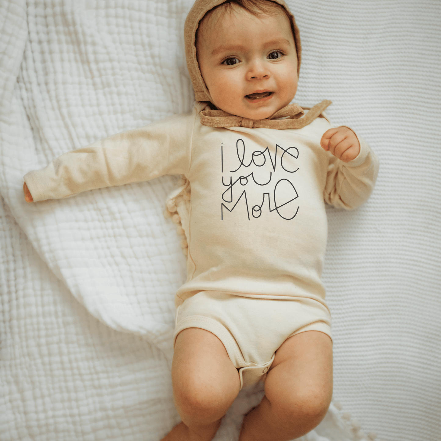 Baby I Love You More Long-Sleeve Organic Cotton Bodysuit