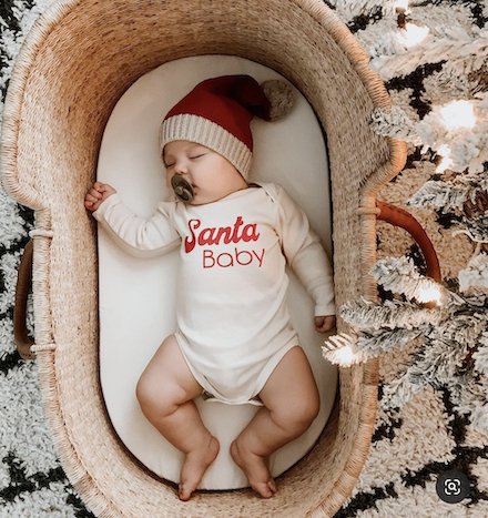 Santa Baby Organic Baby Bodysuit Long Sleeve