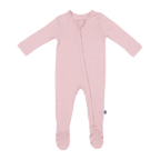 Larkspur Baby Zip Footie in Rose
