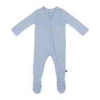 Larkspur Baby Zip Footie in Stone