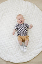 Black Checkered Bamboo Tee Top
