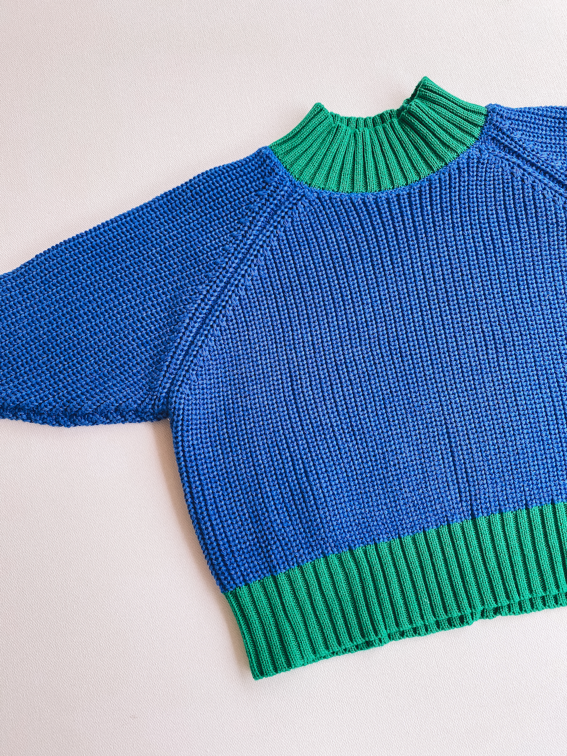 colorblock sweater - blue/green