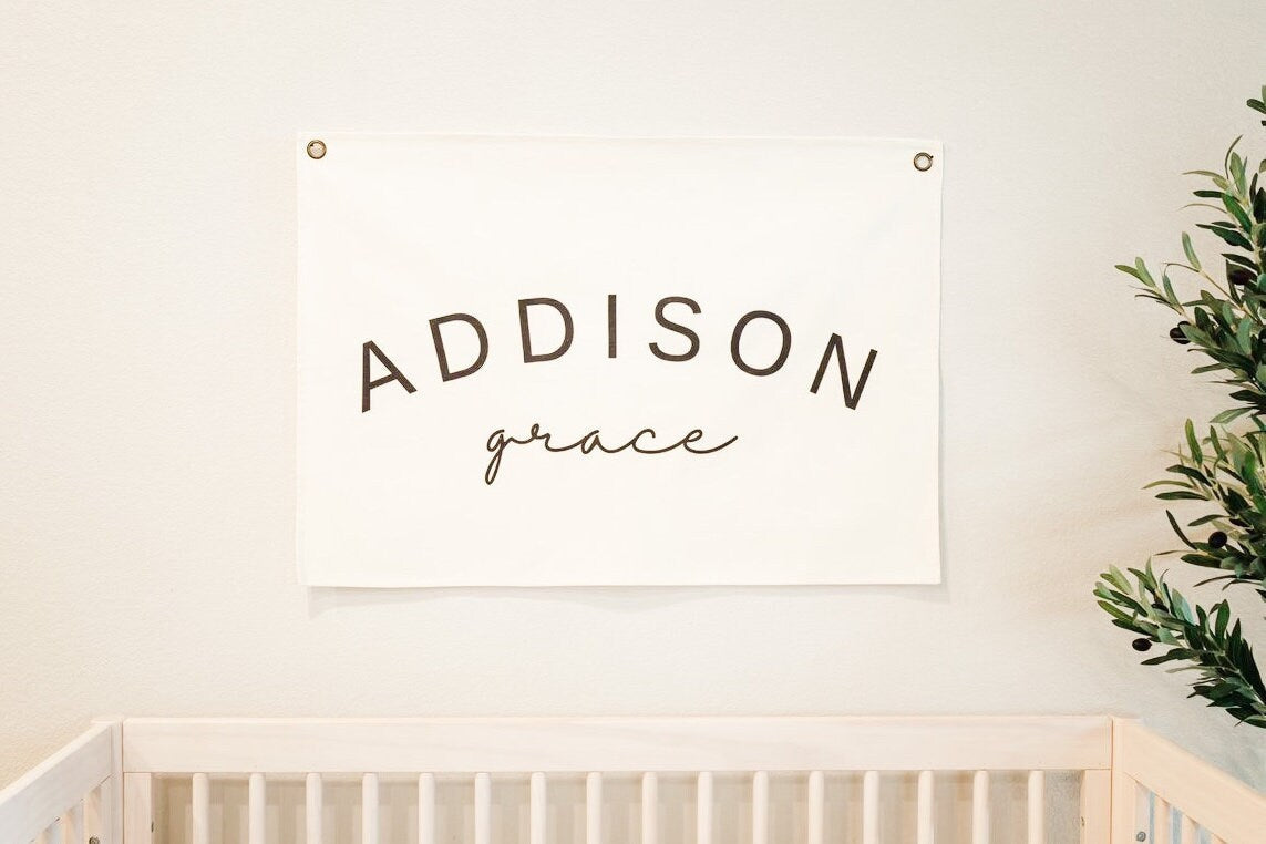 Custom Canvas Name Banner - Daisy Font