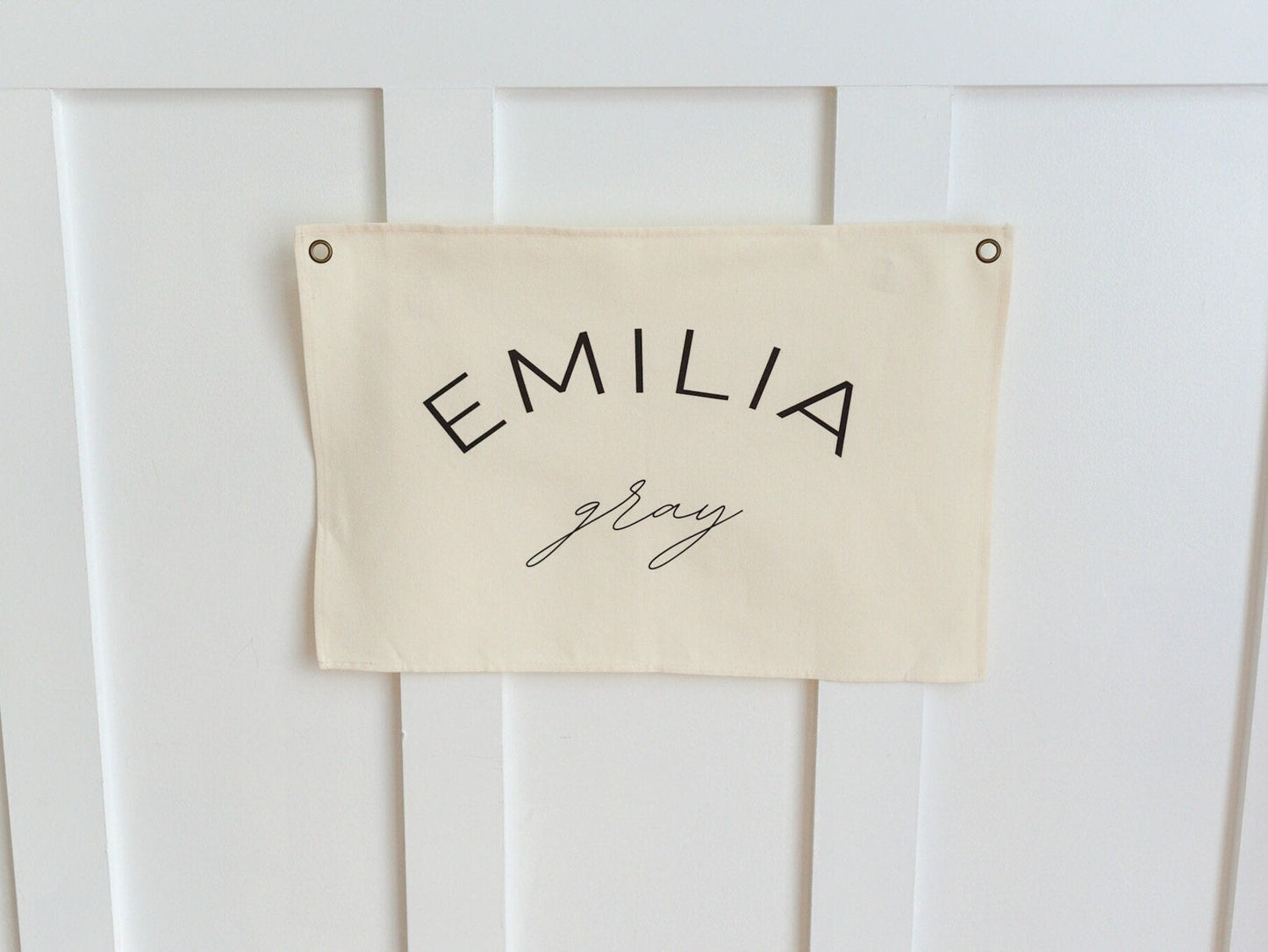 Custom Canvas Name Banner - Butterfly Font