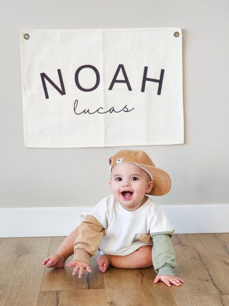 Custom Canvas Name Banner - Butterfly Font