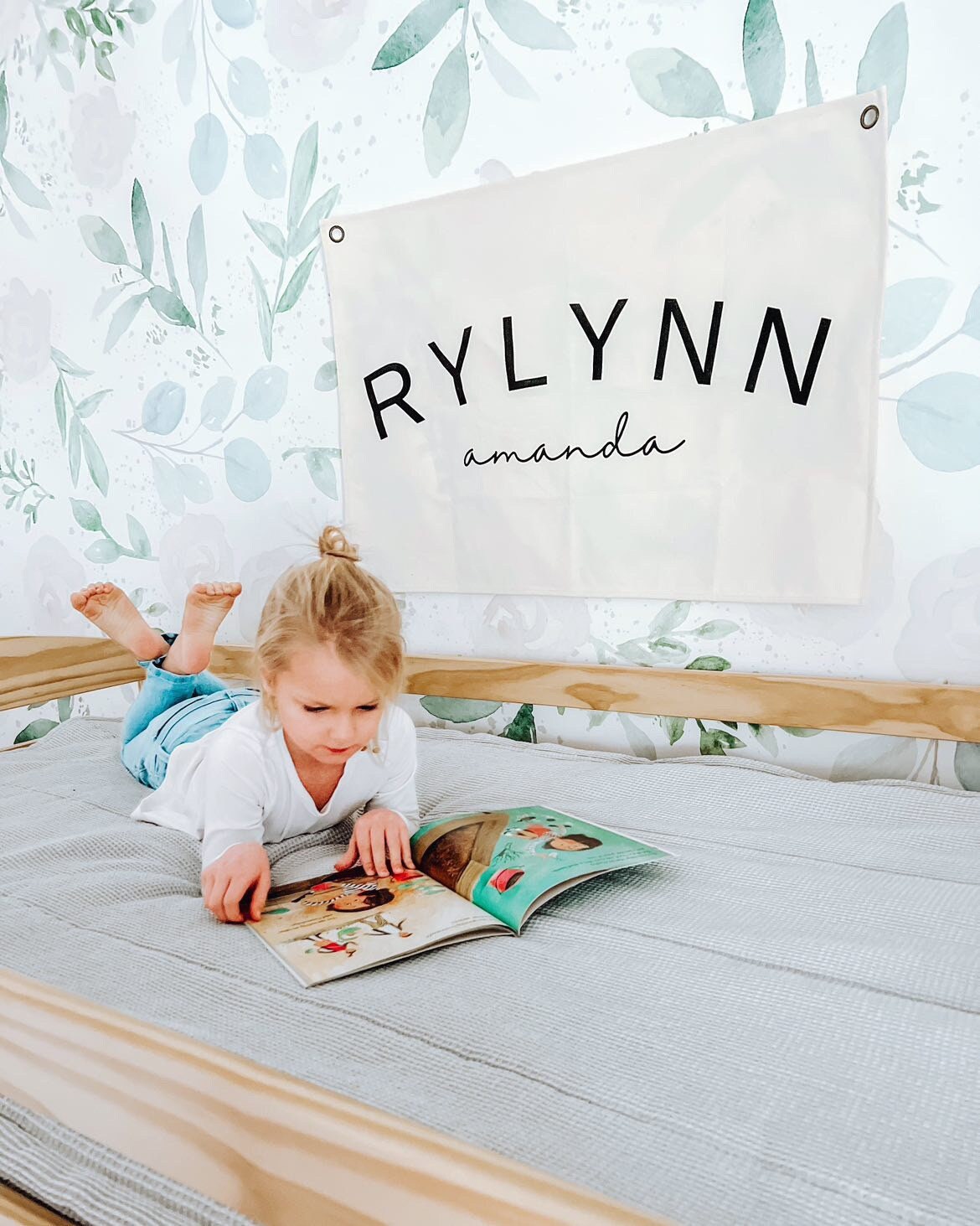 Custom Canvas Name Banner - Butterfly Font