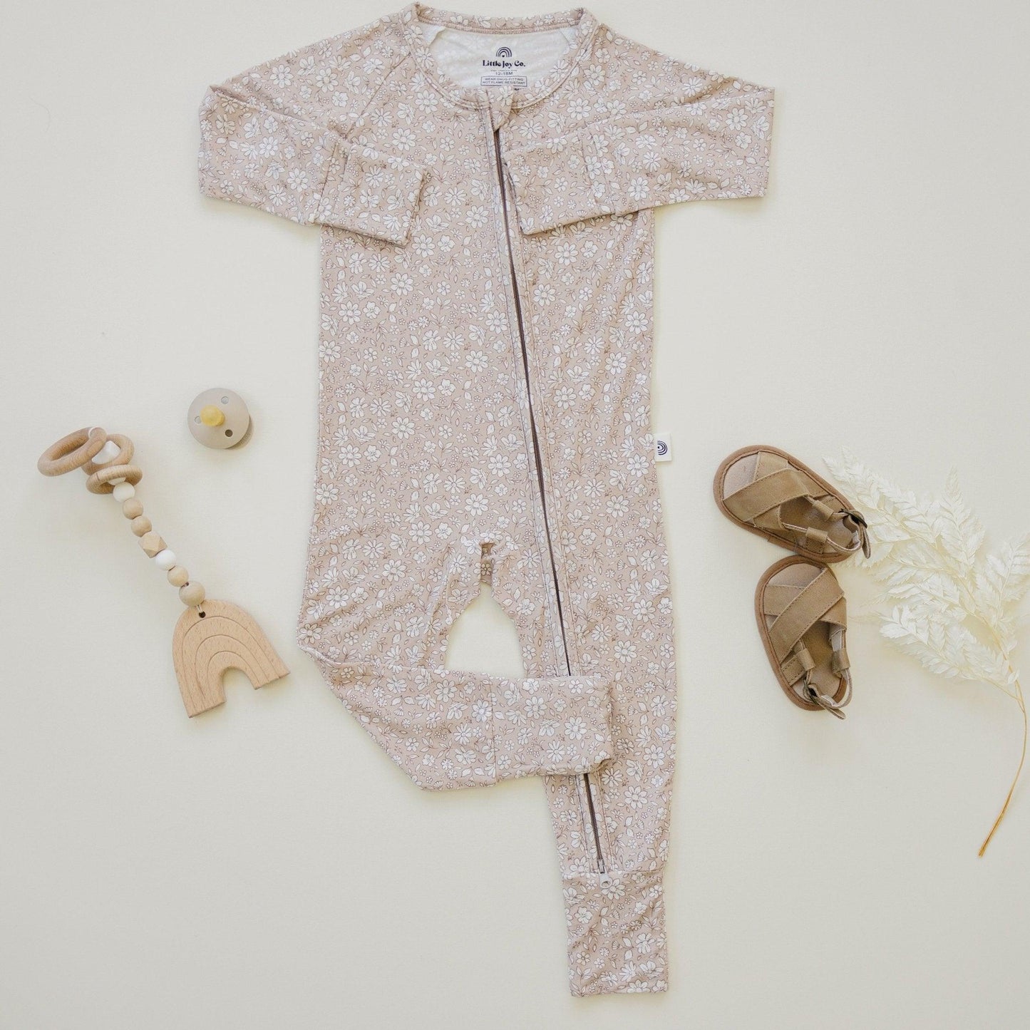 Dainty Ditsy Bamboo Zippy Floral Zipper Romper