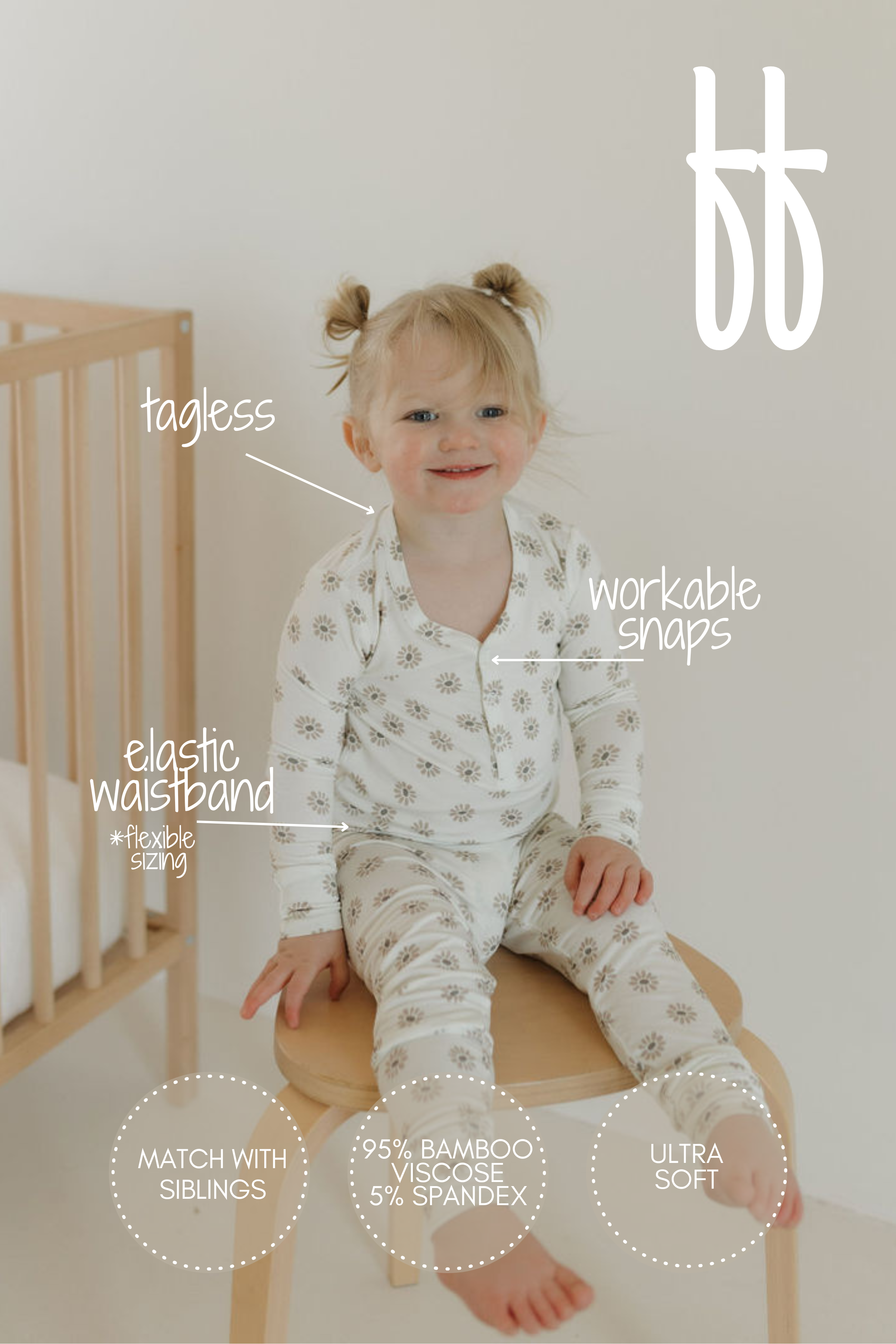 Bamboo Two Piece Pajamas | Daisy Fields Floral Set