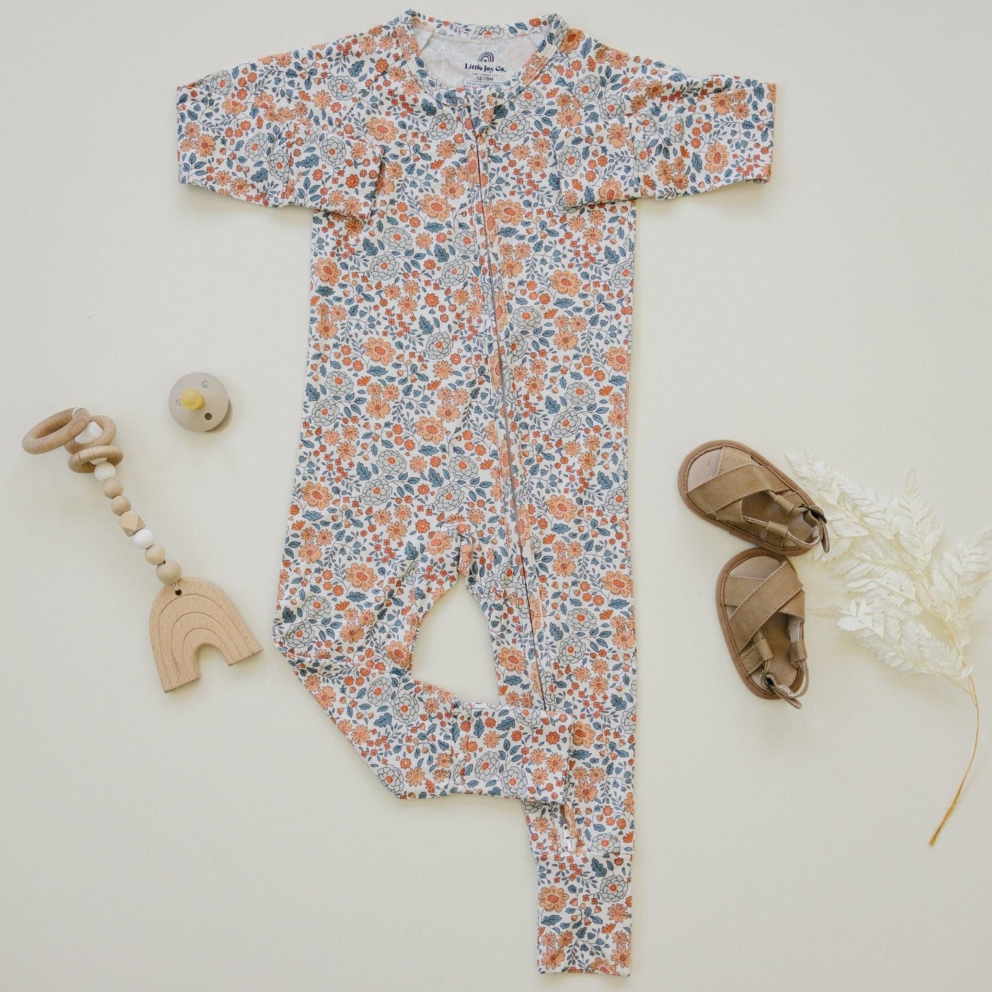 Darling Ditsy Bamboo Zippy Romper Floral Zipper Romper