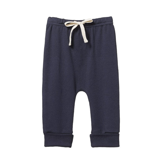 Cotton Drawstring Pants - Navy