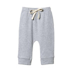 Cotton Drawstring Pants - Grey Marl