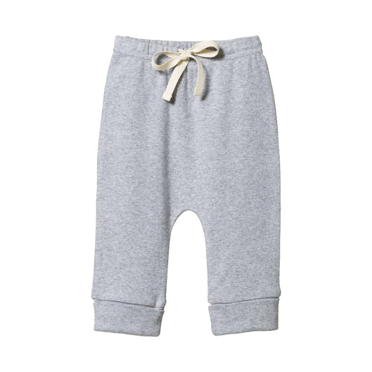 Cotton Drawstring Pants - Grey Marl