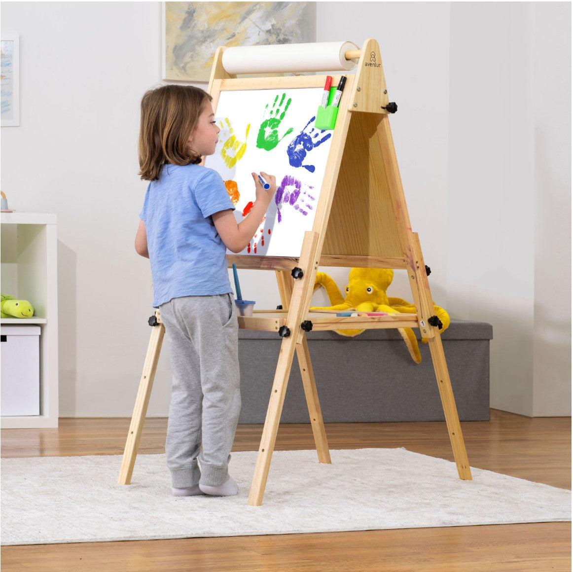 Foldable Kids Easel – 3 Adjustable Heights, Art Station for Drawing & Painting