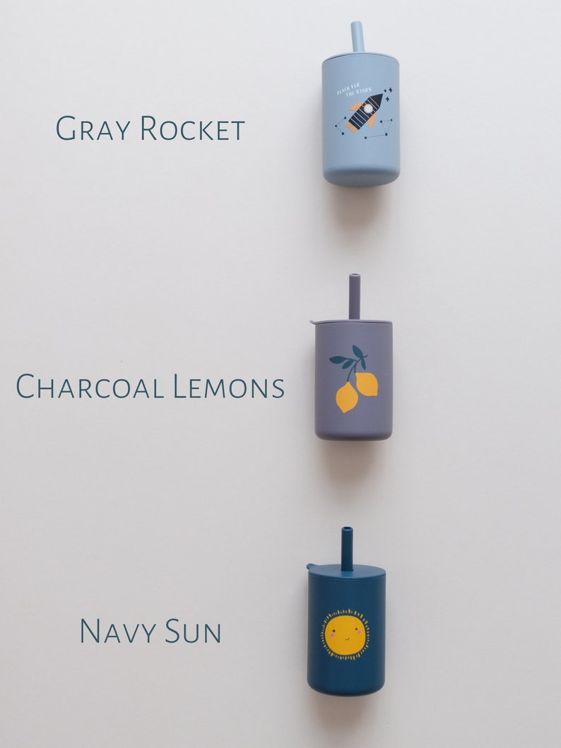 Silicone Straw Cup for Babies & Toddlers - 6oz Silicone Sippy Cup