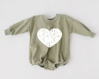 Distressed Heart Sweatshirt Romper - more colors