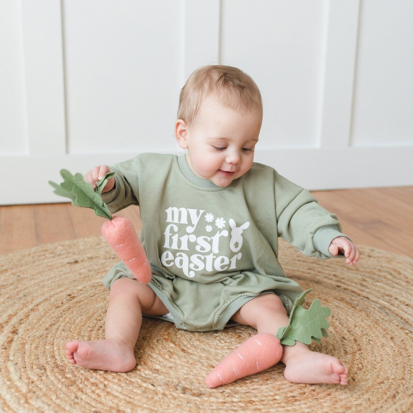 My First Easter Oversized Sweatshirt Romper - more colors