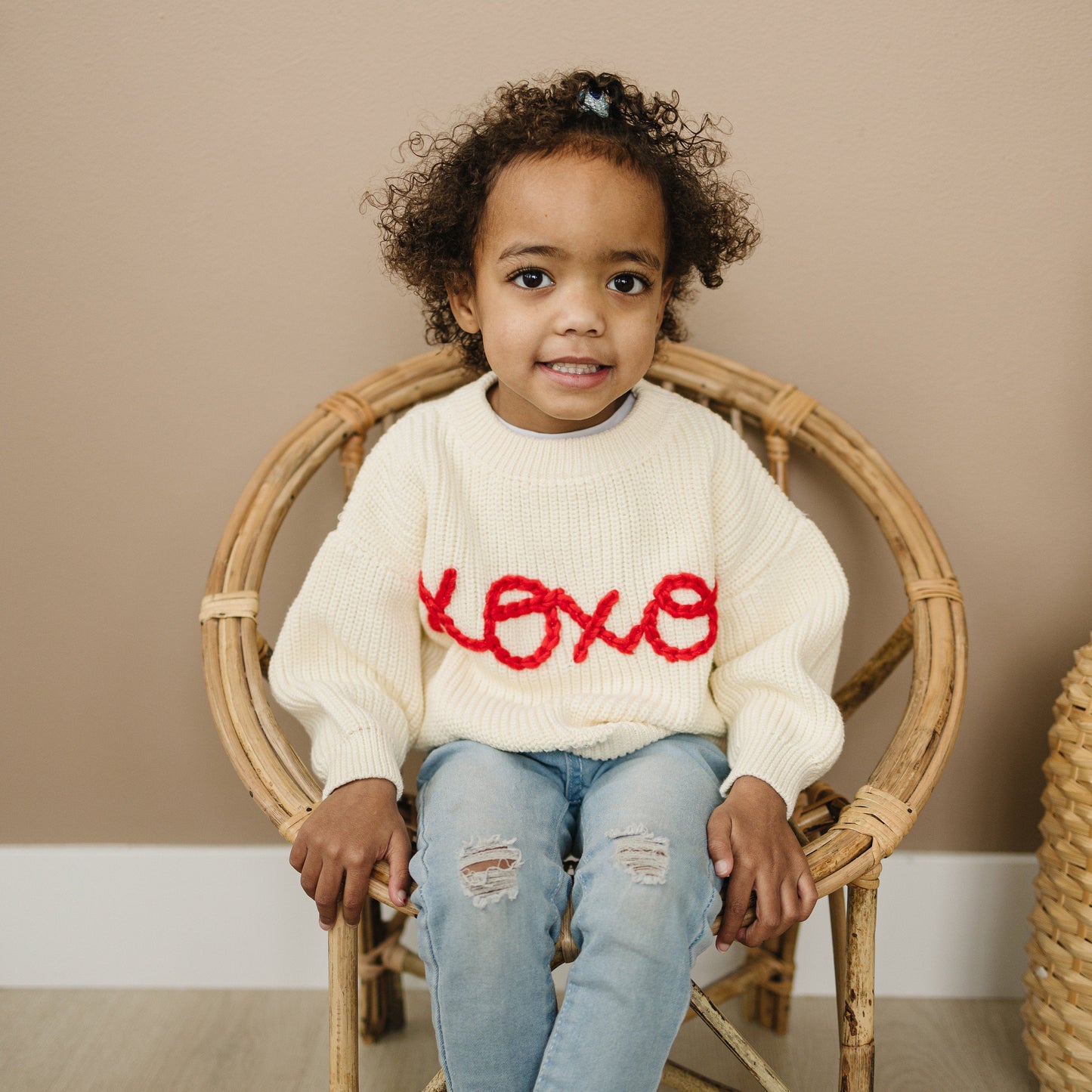 XOXO Hand Embroidered Sweater Top