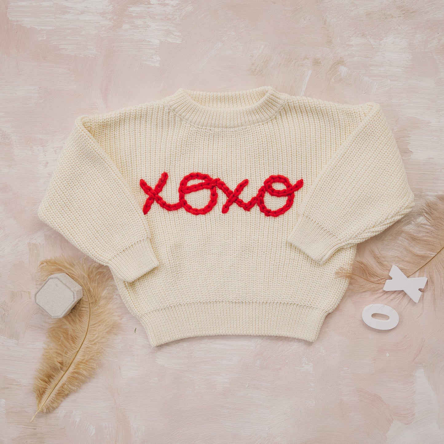 XOXO Hand Embroidered Sweater Top