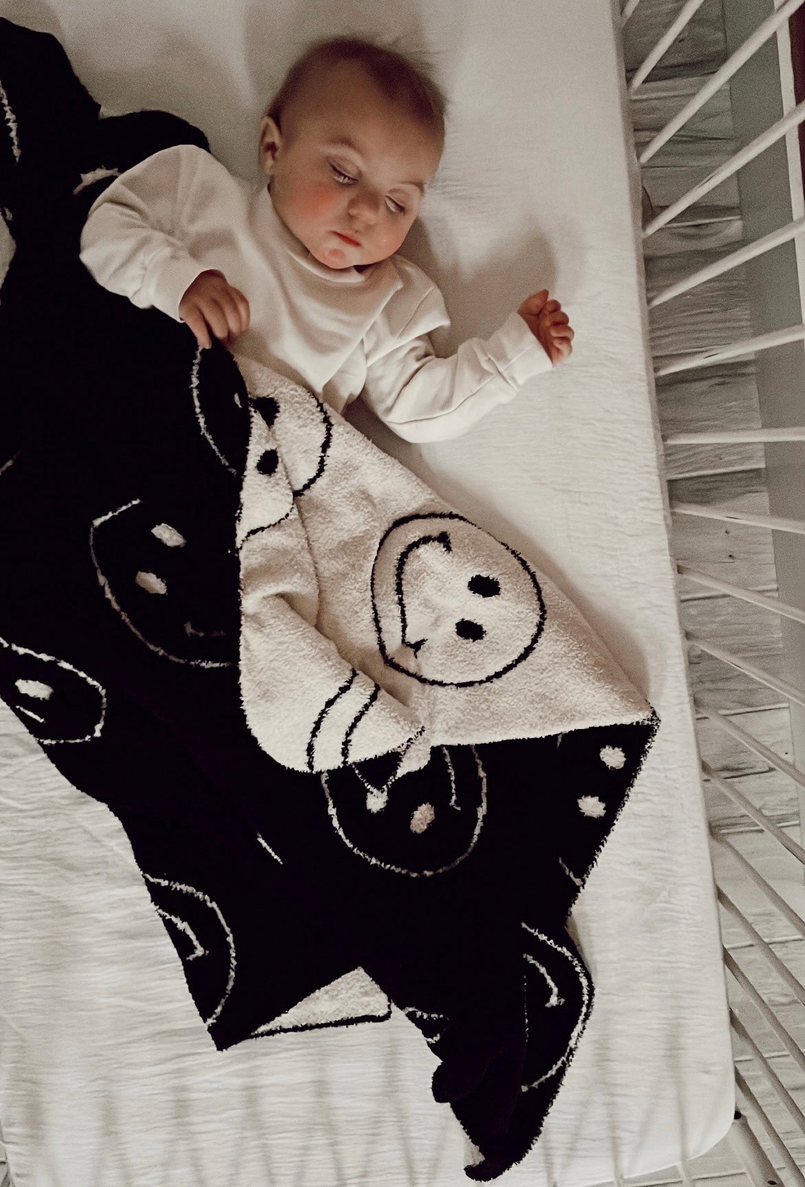 Plush Blanket  | Just Smile Black & White