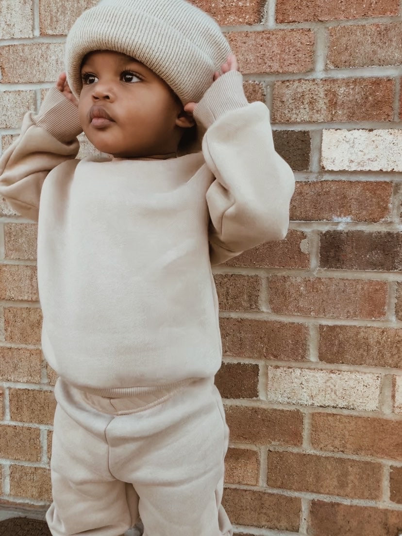 Baby Toddler Kids Fleece Sweat Set Outfit | Earthy Tones
