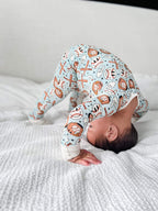 BASEBALL SMILEY DREAM ZIPPER ROMPER