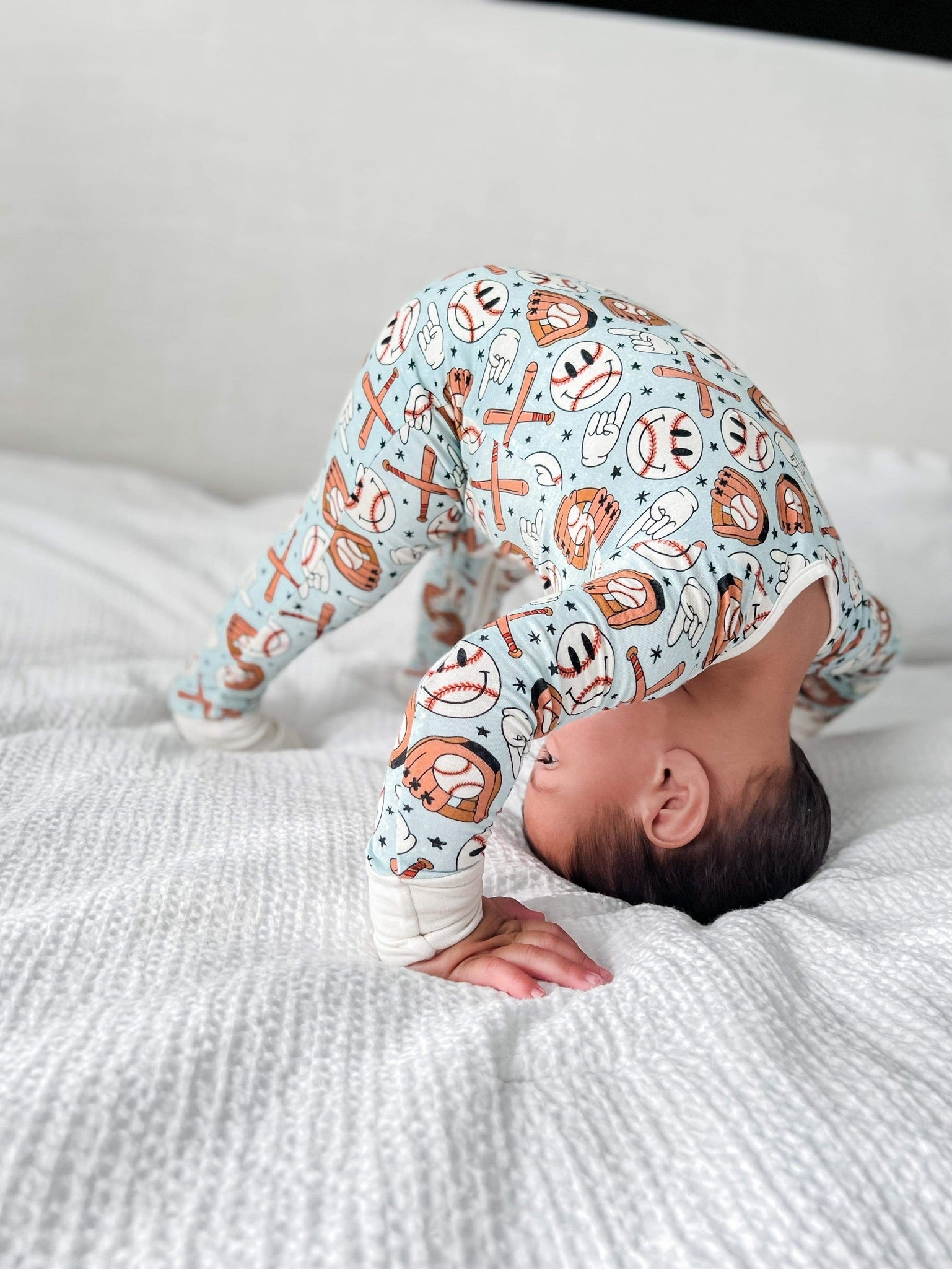 BASEBALL SMILEY DREAM ZIPPER ROMPER