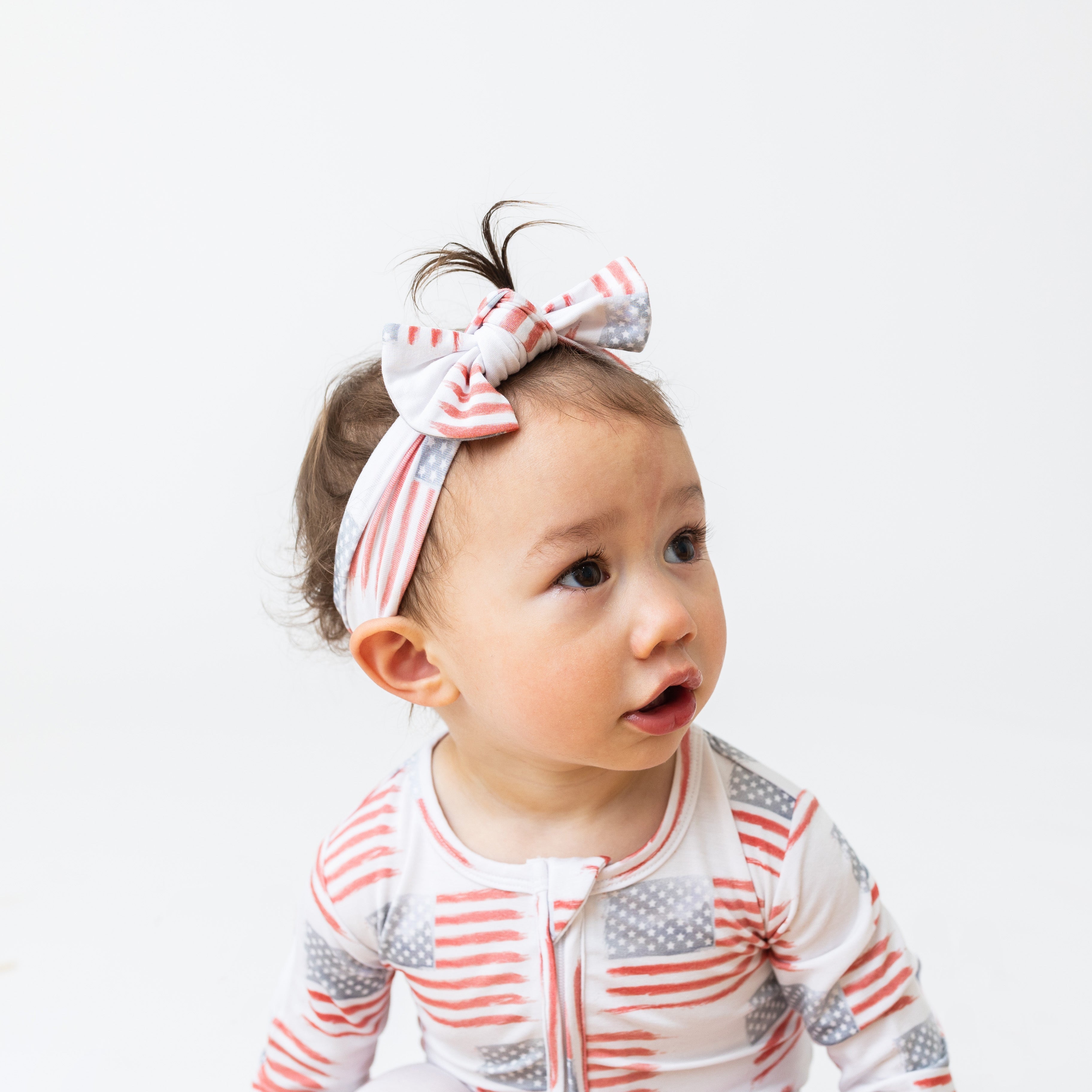 American Flag Convertible Foot Onesie Romper
