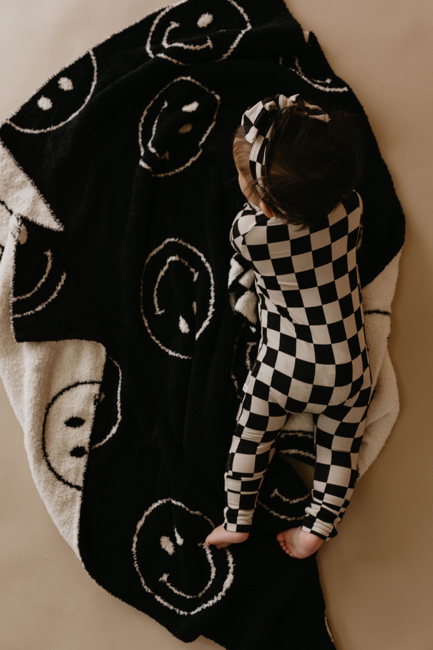 Plush Blanket  | Just Smile Black & White