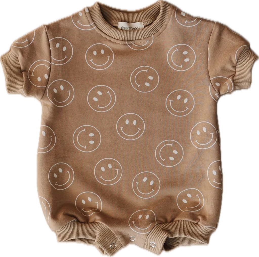Short Sleeve Romper | Just Smile Tan