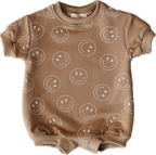 Short Sleeve Romper | Just Smile Tan