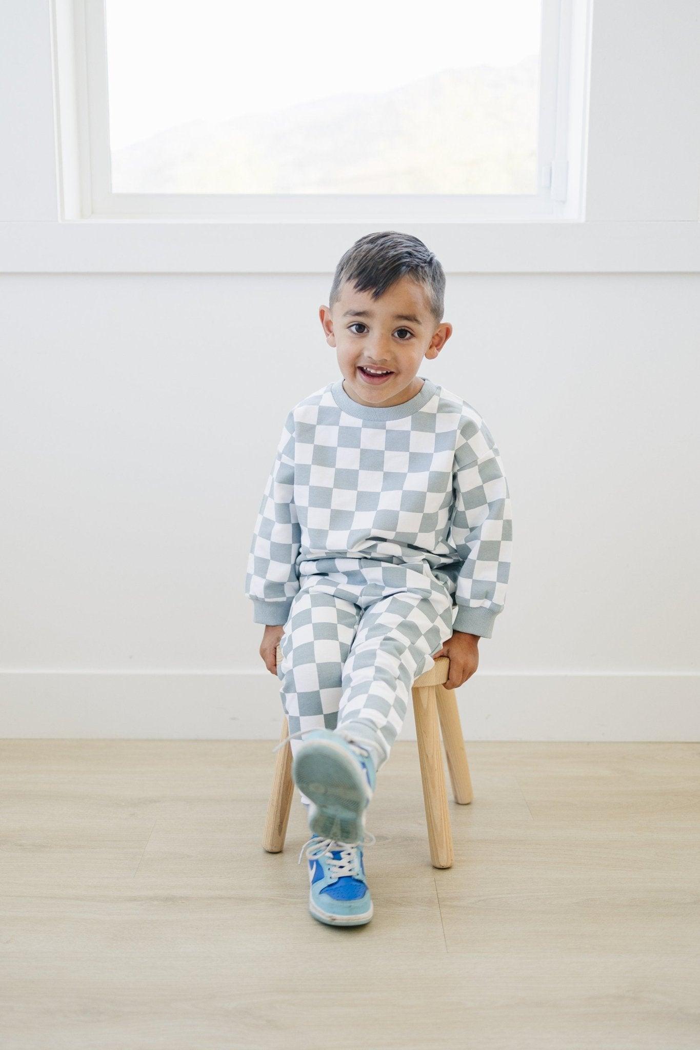 Organic Cotton Checkered Jogger Set - more colors