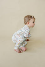 Pastel Petals Modal Zippy Floral Zipper Romper