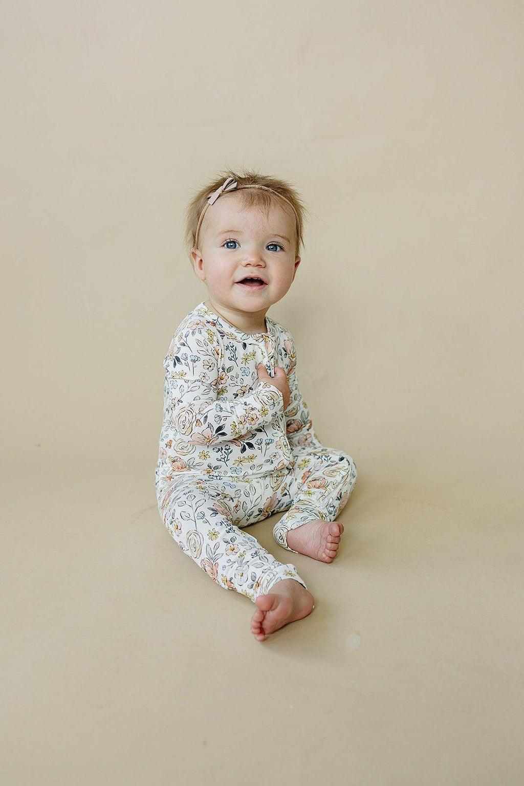 Pastel Petals Modal Zippy Floral Zipper Romper