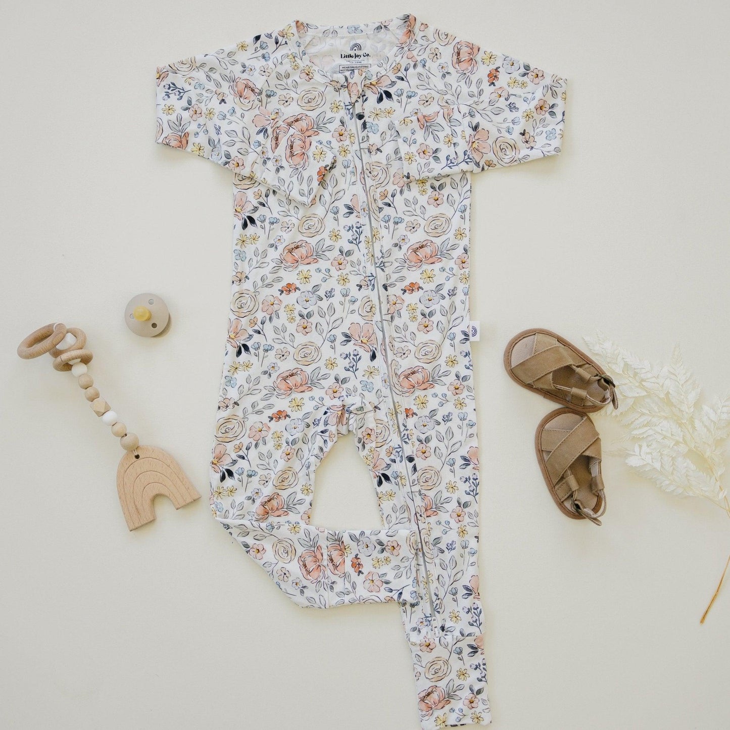 Pastel Petals Modal Zippy Floral Zipper Romper