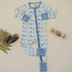 Pedal Around Bamboo Zippy Floral Zipper Romper