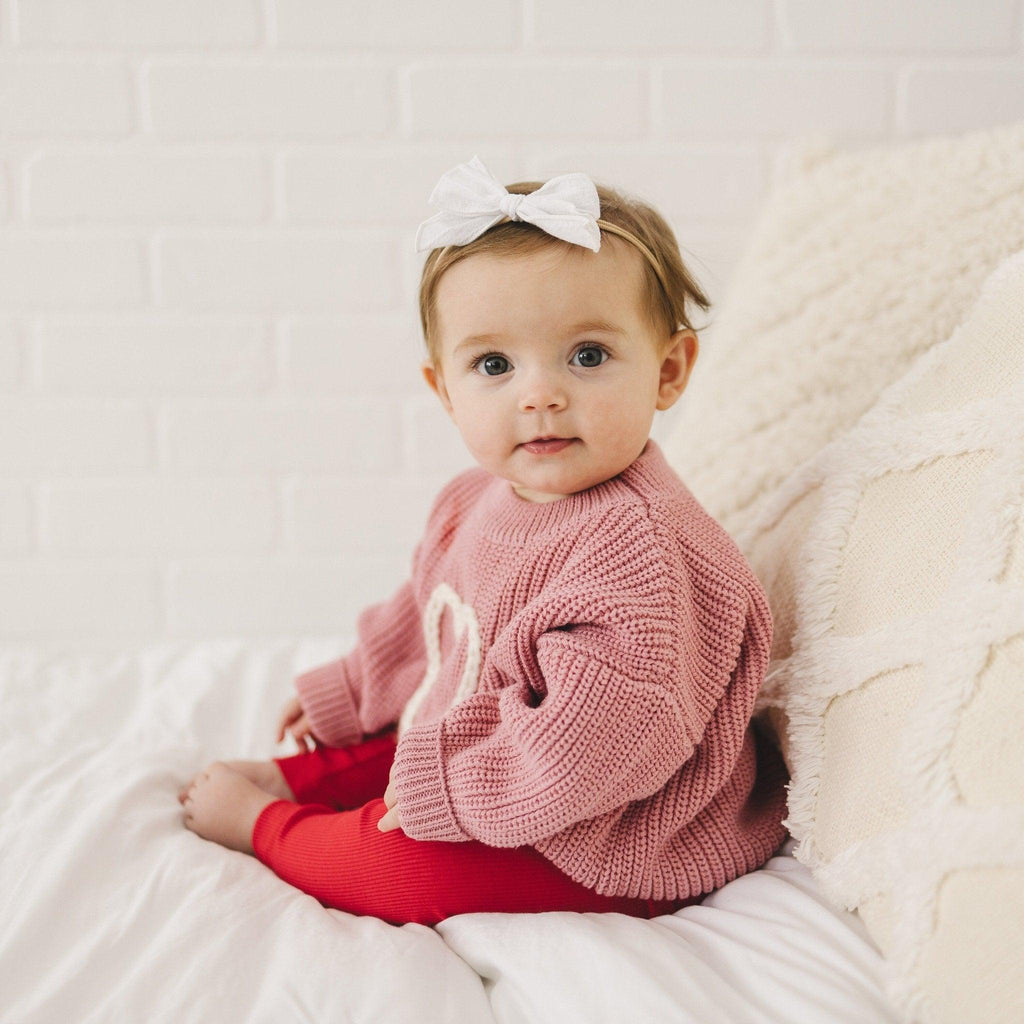 Pink Heart Hand Embroidered Sweater Top