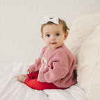 Pink Heart Hand Embroidered Sweater Top