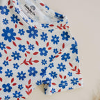Red White & Blooms 2pc Bamboo Pajamas Floral Set *see size notes