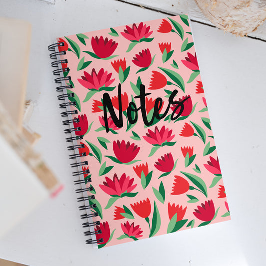 Spiral notebook - Bright Floral - 140 Pages