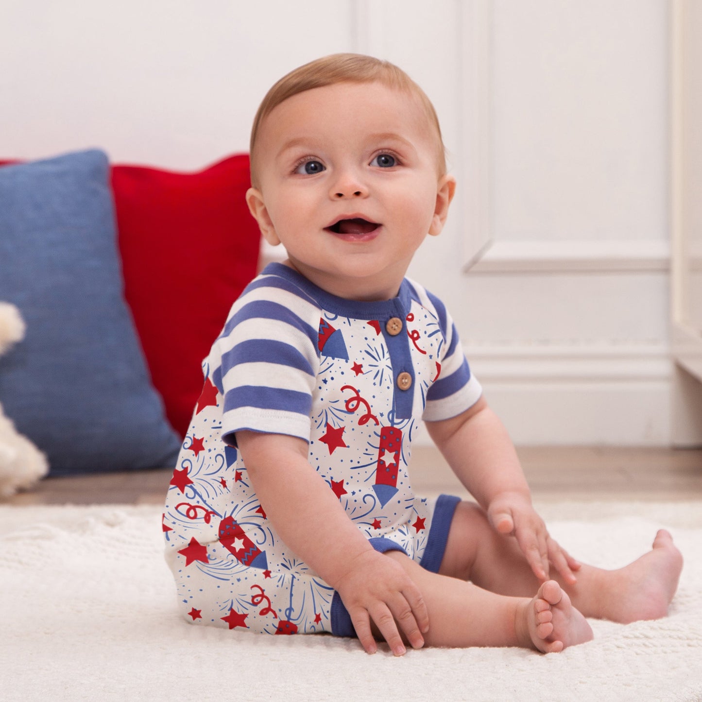 Patriotic Henley Shortie Romper