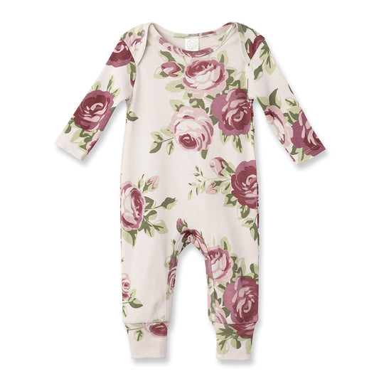 Cabbage Rose Cotton Floral Romper