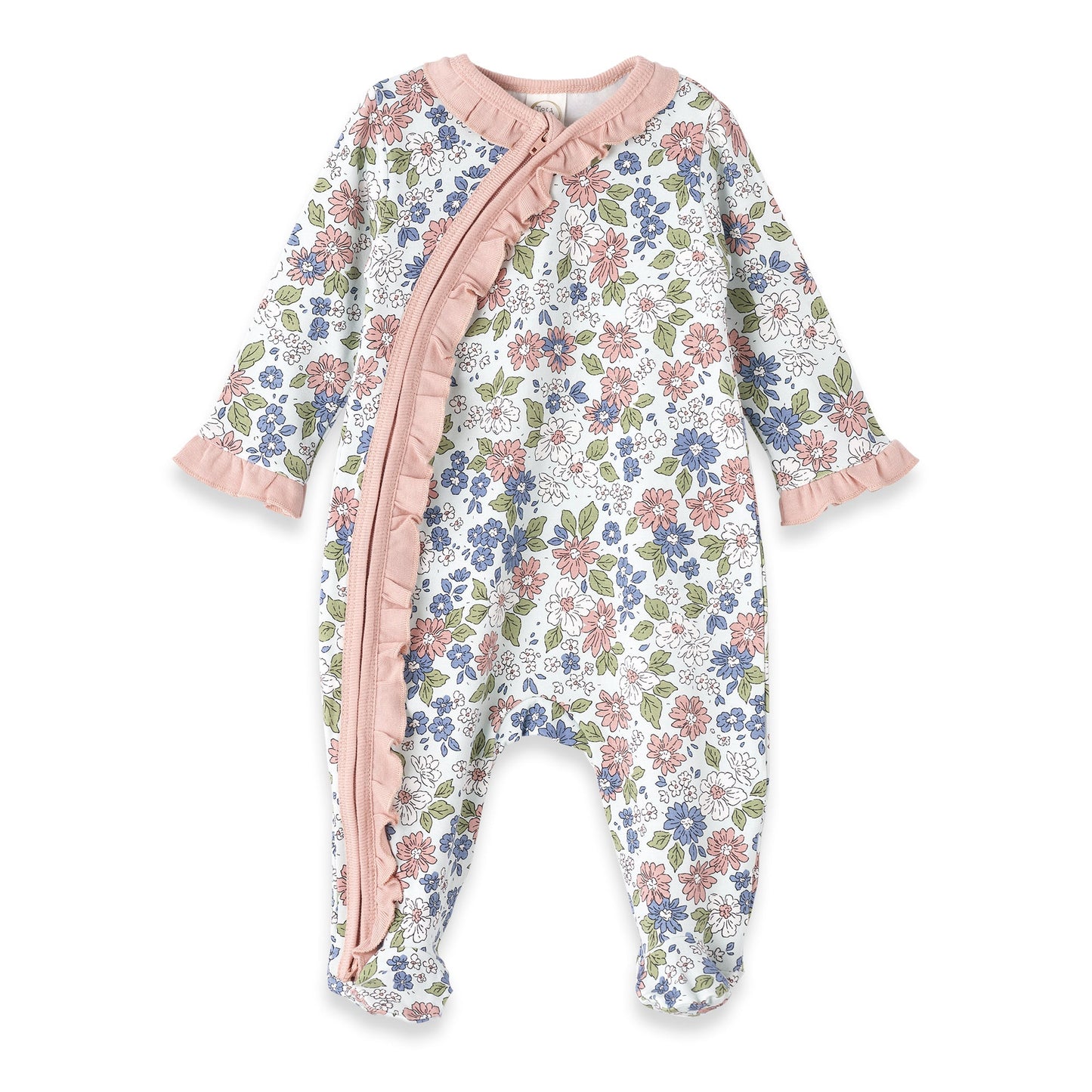 Meadow Fields Floral Bamboo Zipper Romper